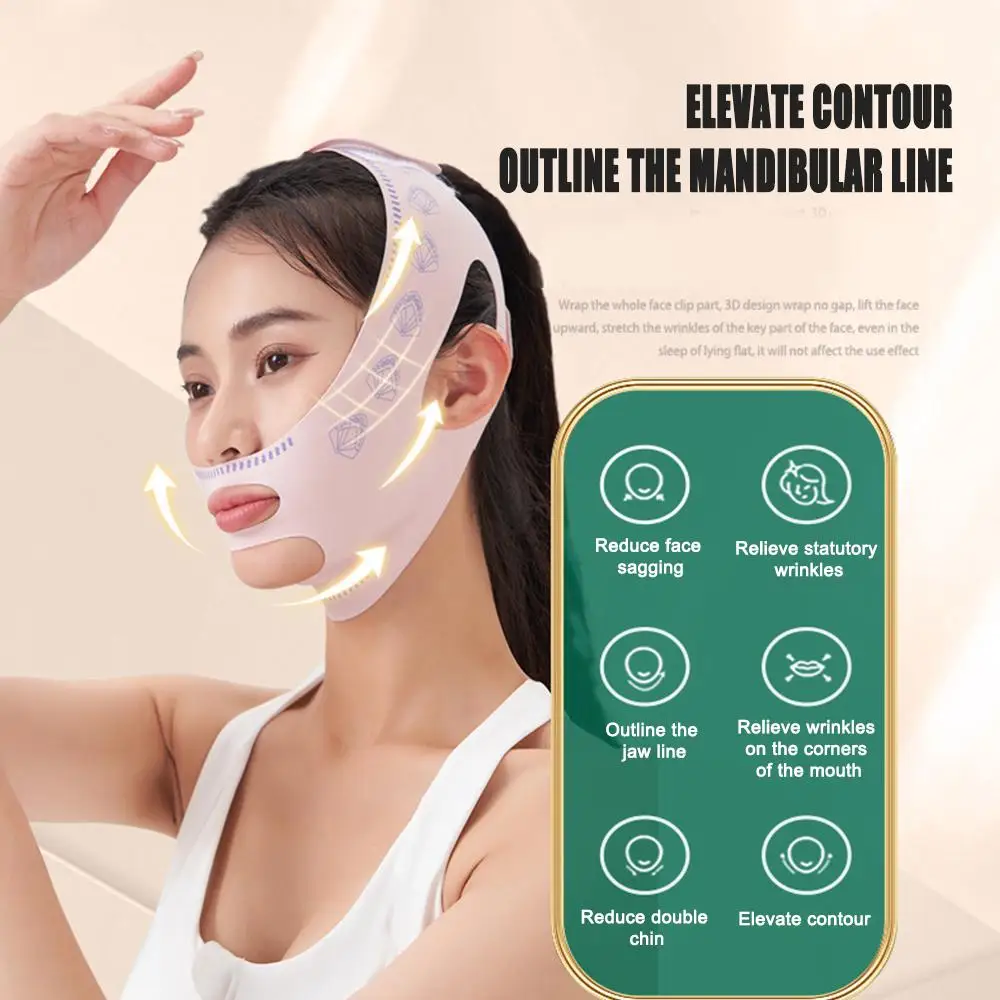 Health Wellness - 美容健康あご頬痩身包帯 V シェイパー V ラインリフティングマスクフェイスリフティング抗しわストラップバンド睡眠マスク
