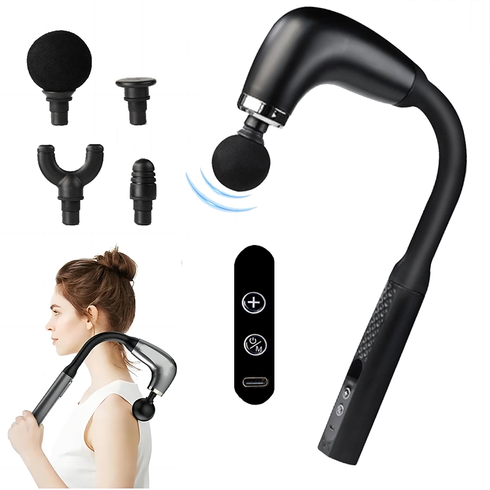 Health Wellness - ポータブル筋膜マッサージガン電気パーカッションピストルマッサージャーボディリラクゼーション LED タッチスクリーン 4 交換可能なマッサージヘッド